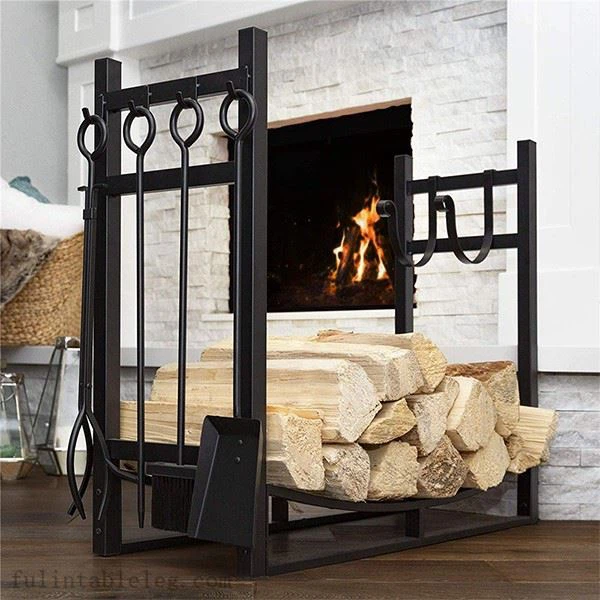 Iron Firewood Storage Rack Outdoor