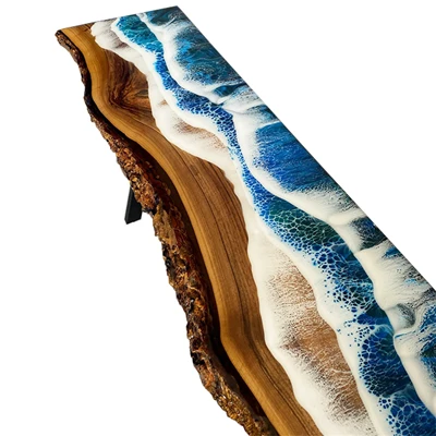 Live Edge Console Resin Table